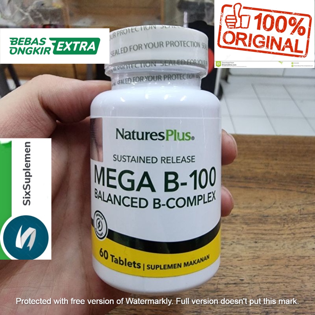 Nature's Plus MEGA B-100 B COMPLEX 100 Natures Vit Anti Stress 60 tab