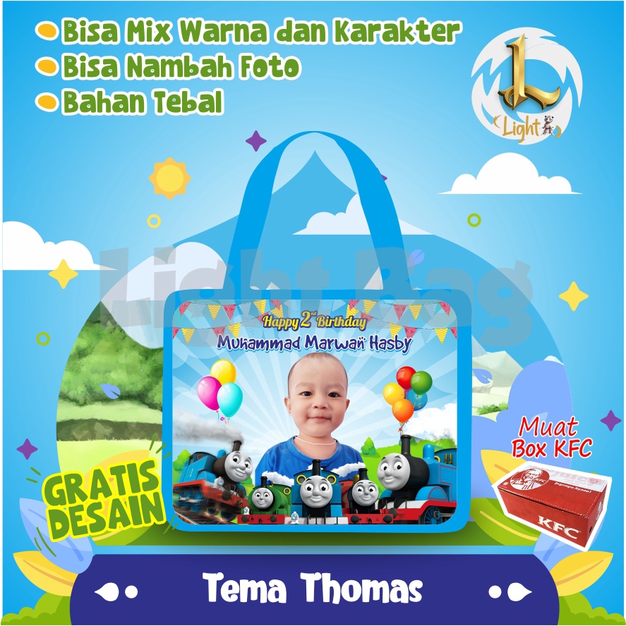 

Goodie Bag Thomas /Tas Ultah Custom/Goodie Bag Custom/Tas Ultah Unik/Souvenir Custom