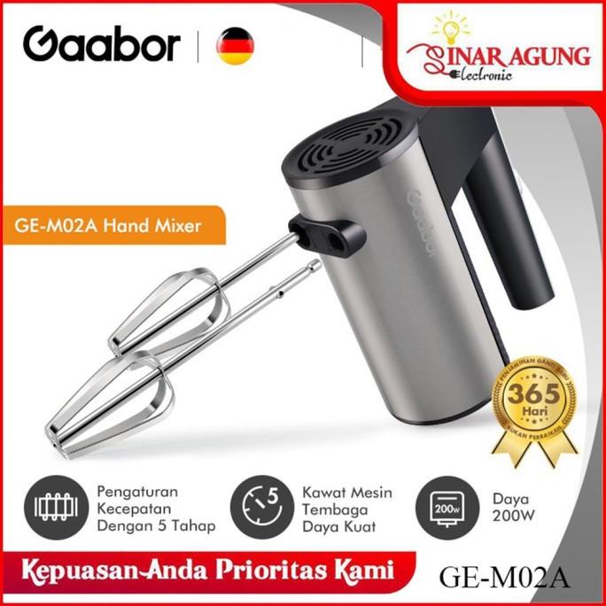 GAABOR HAND MIXER 200 WATT PENGOCOK TELUR STAINLESS GE-M02A barang sale