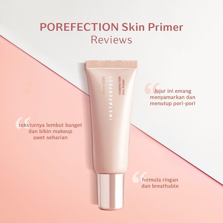 INSTAPERFECT Blur Mattifying Primer , 20 ML - Menyamarkan Pori-Pori, Terasa Halus &amp; Lembut - Wardah - base make up