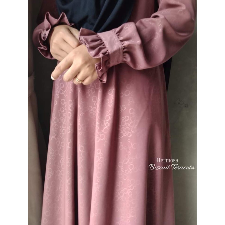 (Hermosa)Gamis embos motif biscuit hermosa-gamis biscuit teracota-gamis bata hermosa-gamis wolfis