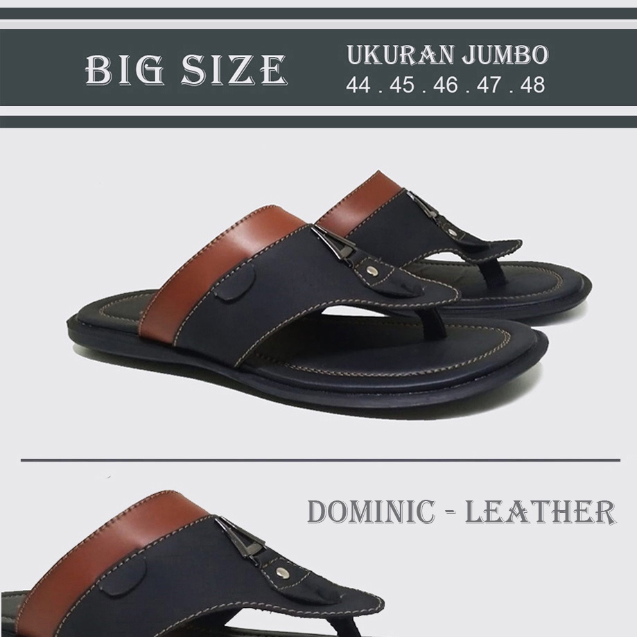 DOMINIC X ZAGIB | Sandal Pria Type Jepit Ukuran Jumbo 44-48 / Sendal Flip Flop Laki Big Size