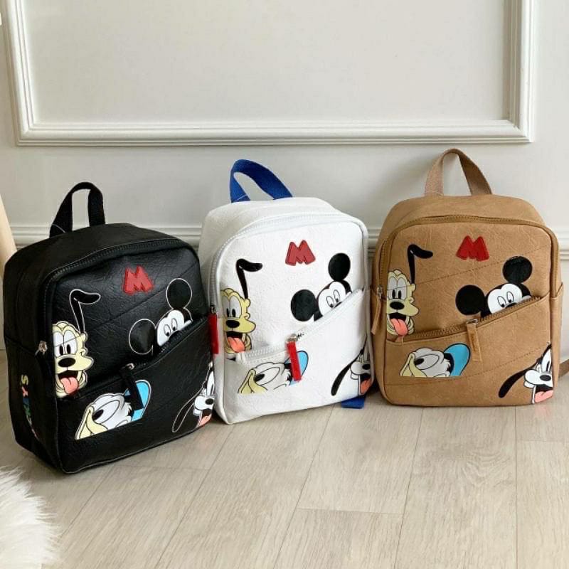 BA2033 Tas ransel anak perempuan Tas Sekolah TK PAUD NGAJI anak Ransel Anak Zara Mickey Mouse transparan glitter Tas ransel anak sekolah TK SD Tas Ransel Mini