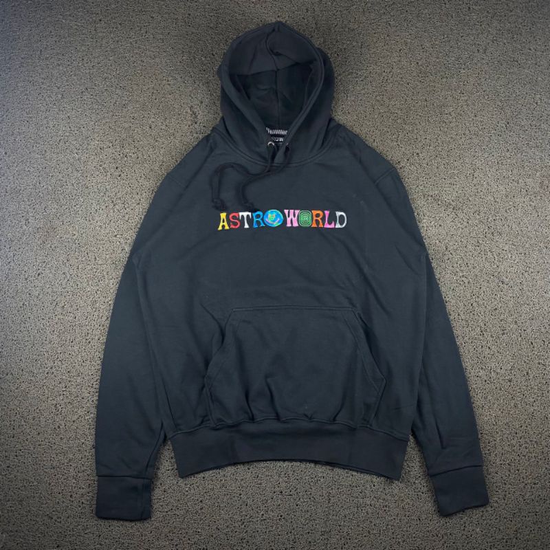 HOODIE ASTRO WORLD BORDIR FULL TAG LABEL CASUAL HYPE