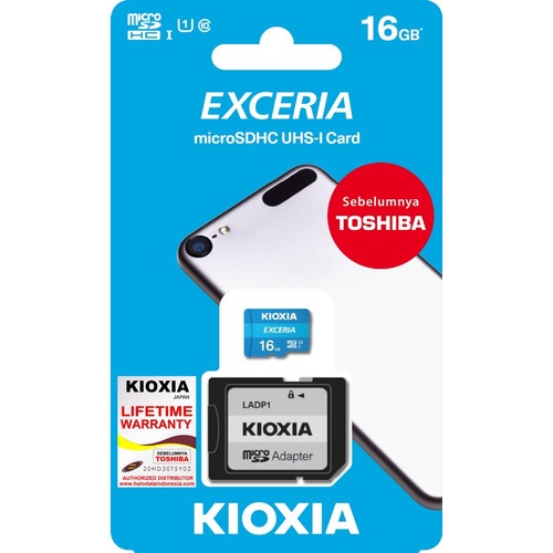 Kioxia MicroSD 16GB exceria Class 10 UHS-1 up to 100mb/s
