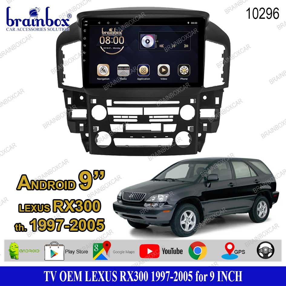 Brainbox TV Mobil OEM Lexus RX-300 1997-2005 Android Headunit Tape Mobil Head Unit