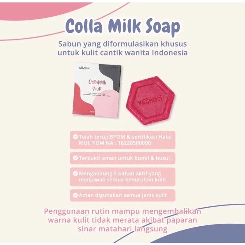 𝐑𝐀𝐃𝐘𝐒𝐀 -  WITMOOI COLLAMILK SOAP 60gr / Sabun Pencerah Badan