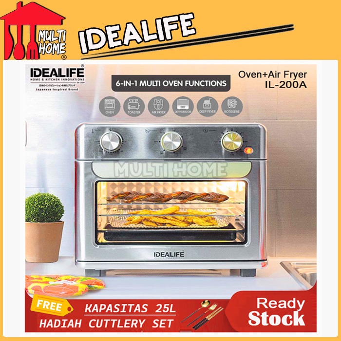 Idealife Air Fryer IL–200A Menggoreng Tanpa Minyak 6in1