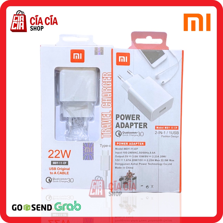 Charger Xiaomi Type C 22W Original Fast Charging Qualcomm Quick Charge 3.0 Casan Xiaomi USB Type C