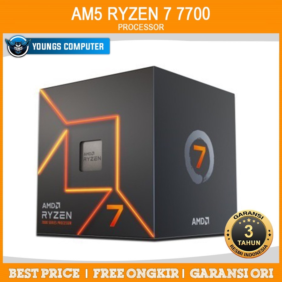 Processor AMD Ryzen 7 7700 3.8Ghz Upto 5.3ghz 8 Core 16 Threads AM5