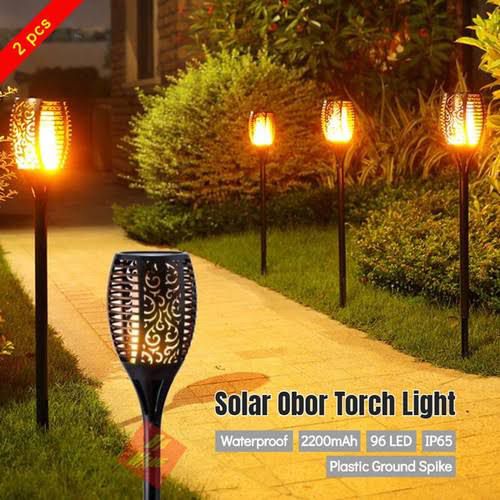 lampu taman obor solar LED (4 buah) - QQ214