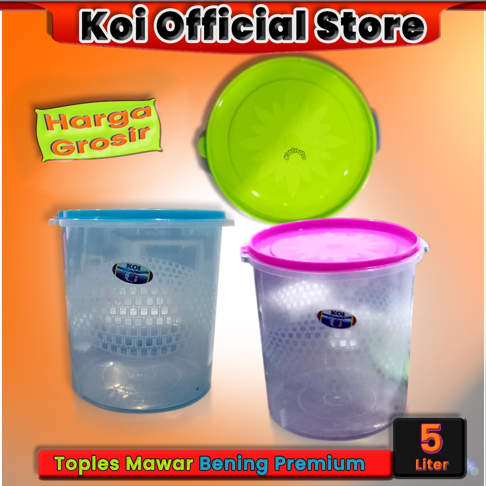 Koi Official - Toples Bening | Toples Mawar Anti Pecah Ukuran 5 Liter Harga grosir