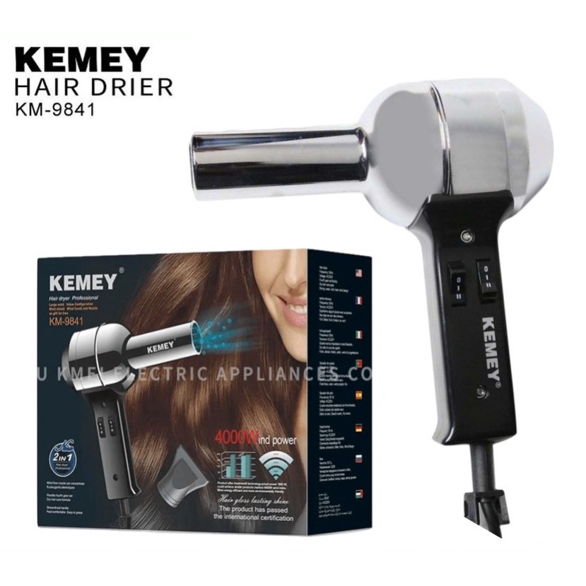 Kemei KM-9841 Professional Hair Dryer / PENGERING RAMBUT 2In1