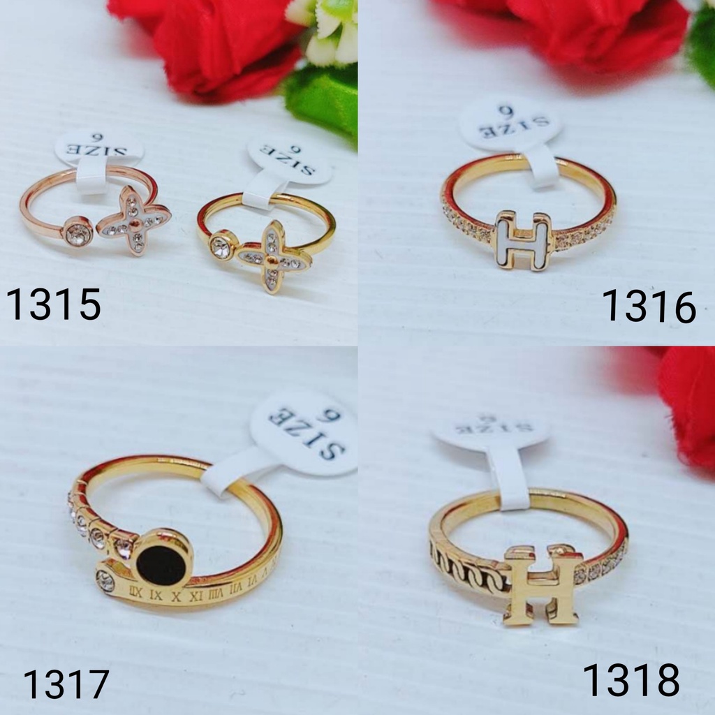 Cincin Titanium Anti Karta Permata Perhiasan Fashion 1315/1316/1317/1318