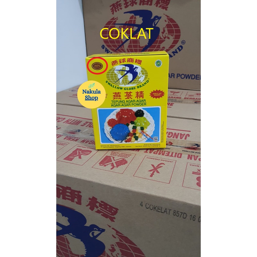 

AGAR AGAR SWALLOW GLOBE COKLAT (1 BOX ISI 12 SACHET)