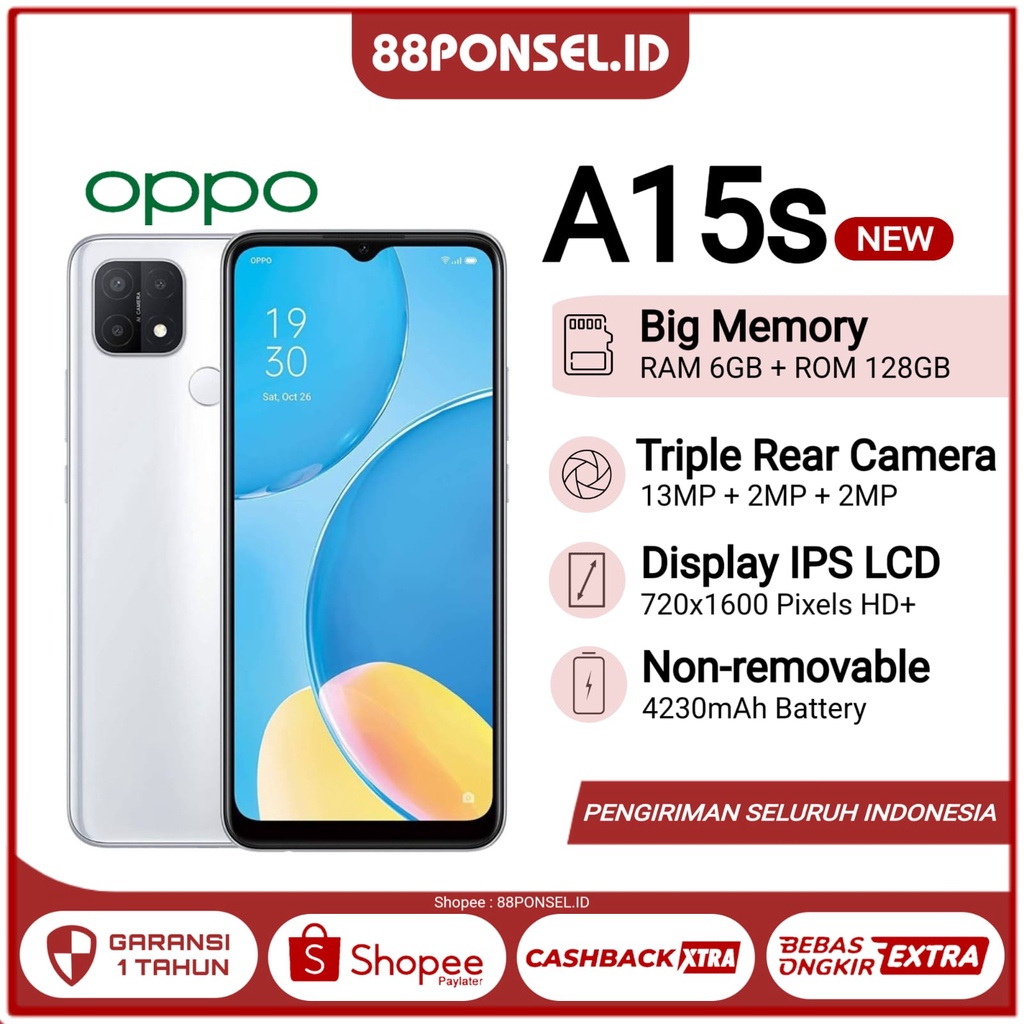 Oppo A15s Ram 6/128GB Garansi 1 Tahun