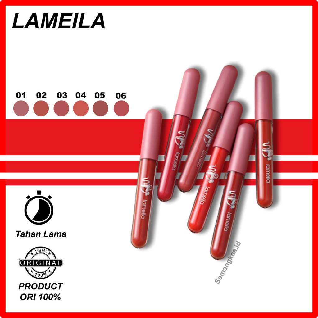 LAMEILA Lipstik Warna Nude Lip Glaze lasting Long matte Lipglos Cream LA108