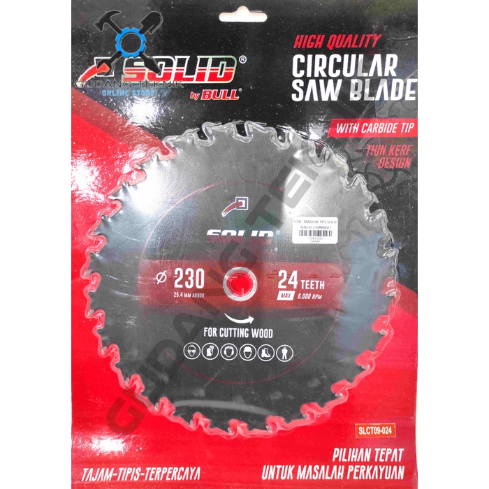 (HITAM) Mata Pisau Kayu Circular Saw TANDUK 9&quot; 230mm 24T 40T SOLID / Mata Gergaji Circle 9 Inch 230x24T 230x40T Circular Saw Blade SOLID