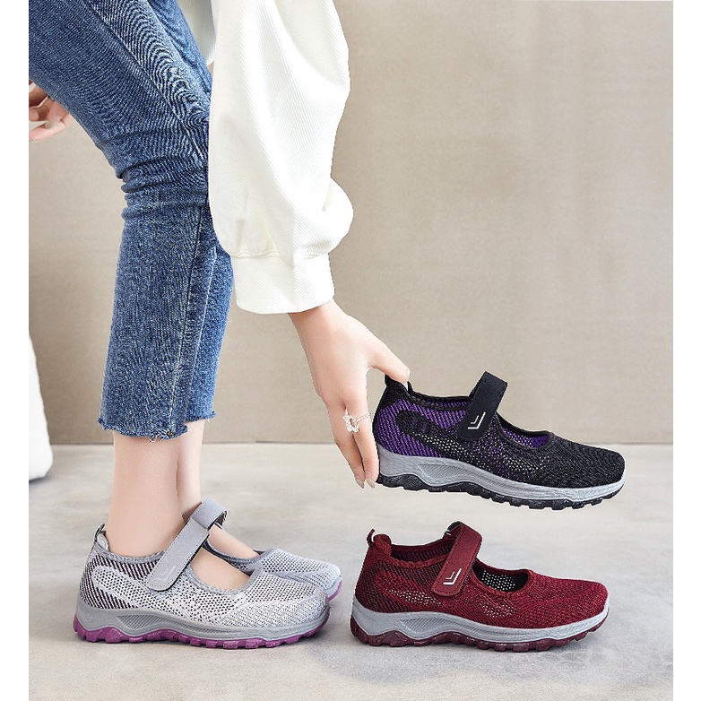 Sepatu Sneakers Cross Strap Wanita Kasual Import