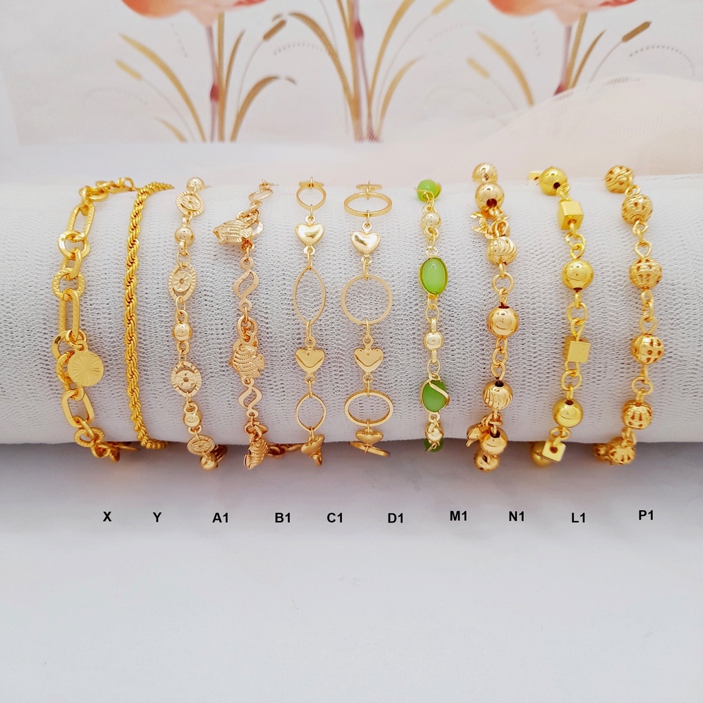 Gelang Tangan Wanita RINN Jewelry Xuping Dewasa Rantai Jurai Gold Sisik Naga Kecil Tikar Kerincing- BB081