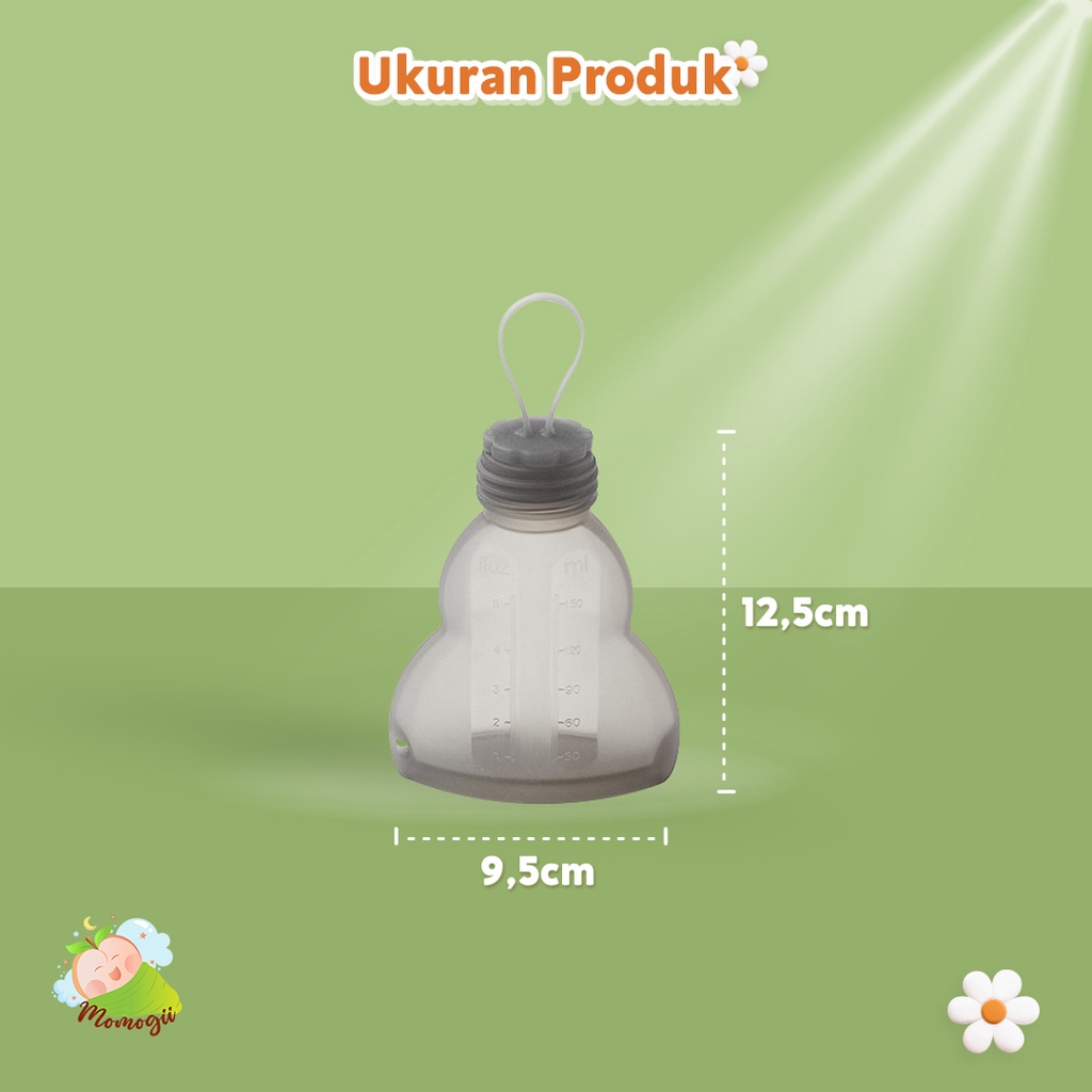 MOMOGII Kantong Asi Silikon Juice Reusable Breastmilk Bag  FREE PEMBERSIH BOTOL