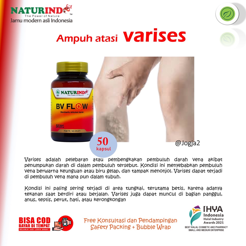 Obat herbal BV Flow Varises Otot Parises Penyumbatan Sirkulasi Darah BV Flow Naturindo