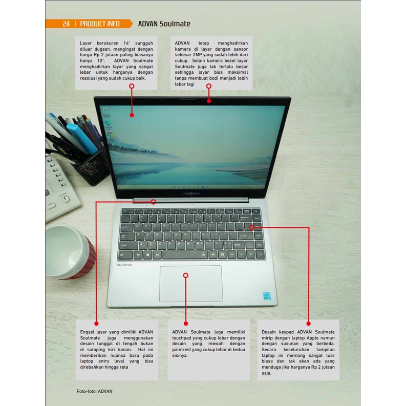 Laptop MURAH Advan Soulmate Celeron  N4020 [ RAM 4GB 128GB eMMC / 256GB / 384GB SSD - 14 Inch HD IPS - Windows 11 ]