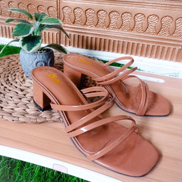 SW99 - Sandal heels tali wanita hak tahu 5 cm HB-01T