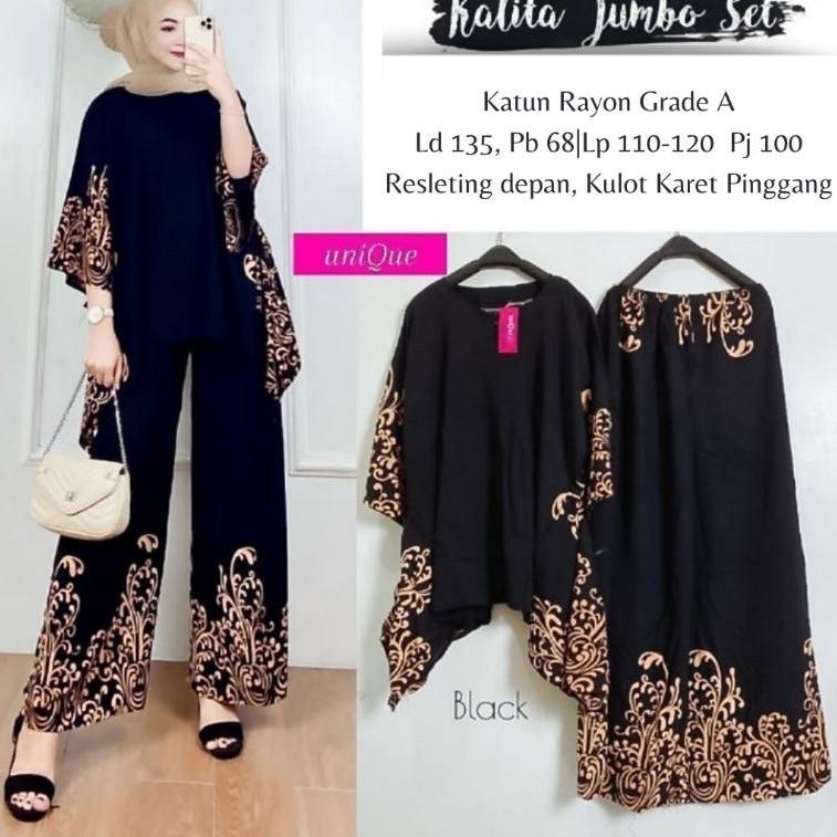 berkualitas KALITA SET WAKA ORI PREMIUM SETELAN RAYON WAKAWAKA ONE SET JUMBO belkang