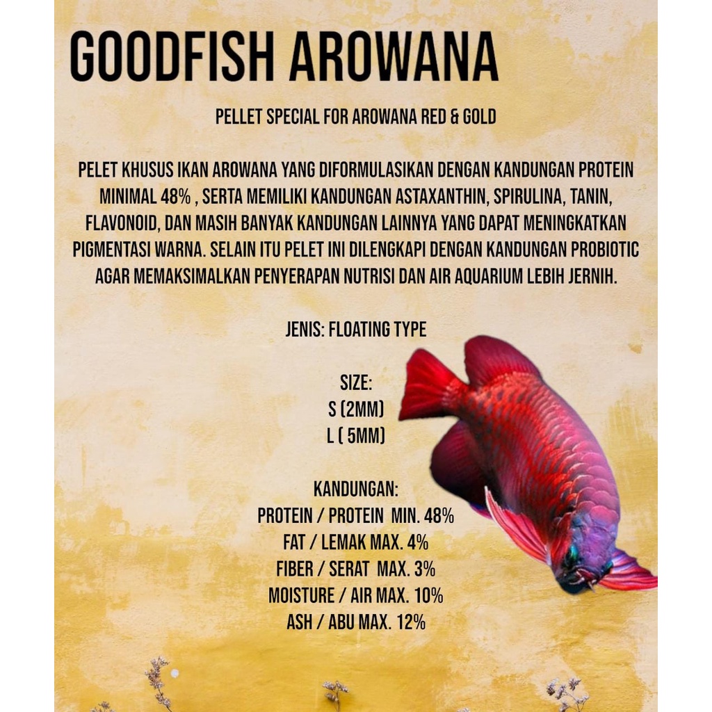 GOODFISH AROWANA PELET IKAN SUPER RED GOLDEN RED PELET ARWANA MURAH