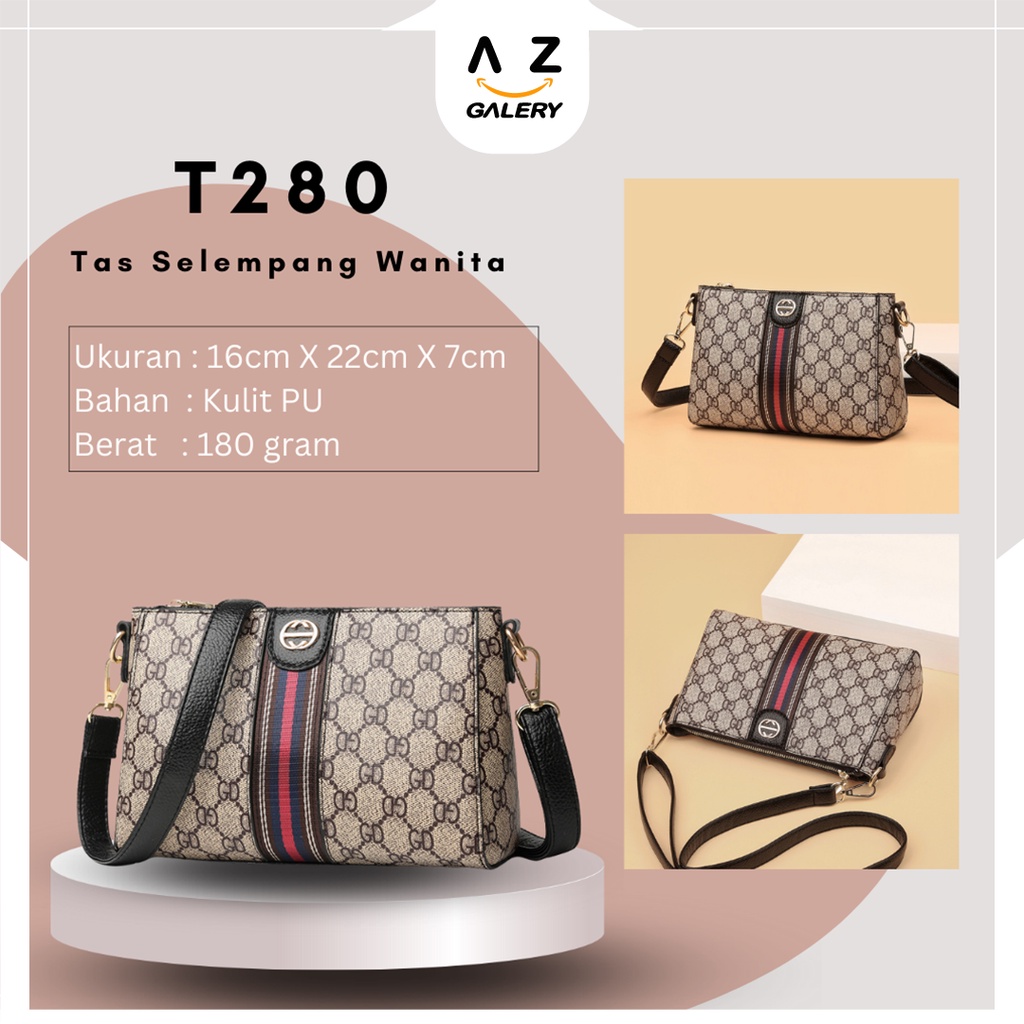 Tas Selempang Wanita Motif Bunga Tas Wanita Fashion Korea Tas Cewek Kasual Style Sling Bag Women PU AZGALERY / COD / T280