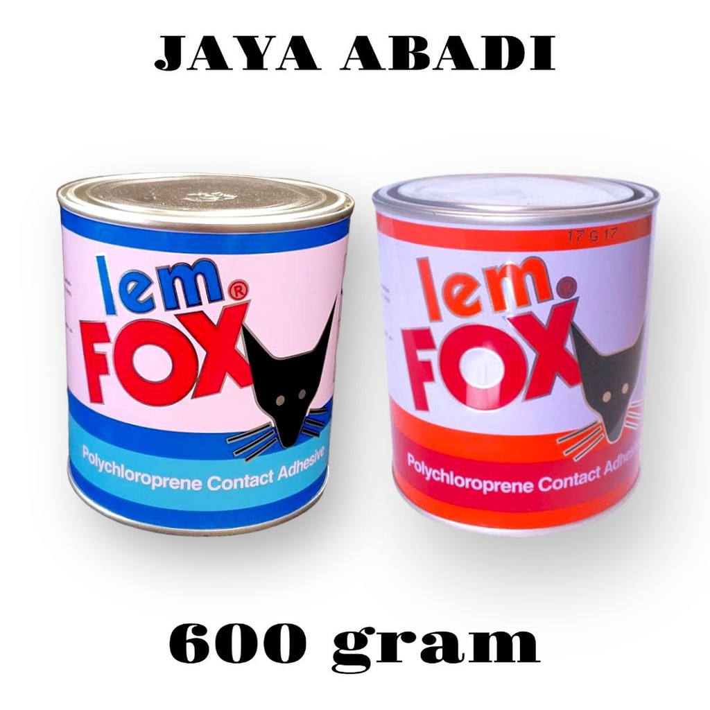 Lem Fox Biru / Merah  600 gram - Lem untuk HPL Vinyl Triplek Kulit Karet Busa Kayu Melamine Karpet