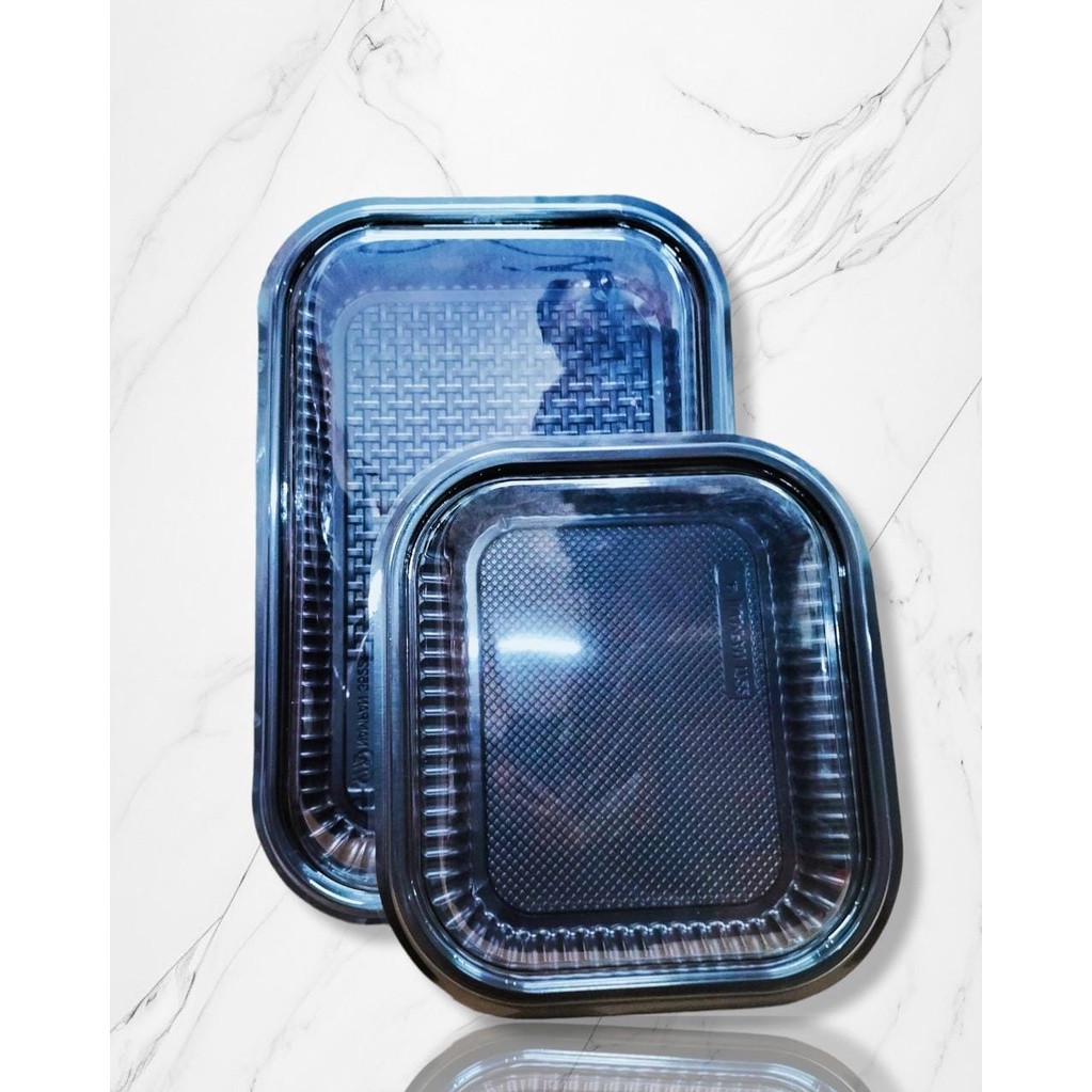 Nampan Plastik/Nampan Mika/Nampan Kue/Nampan plus Tutup Bening