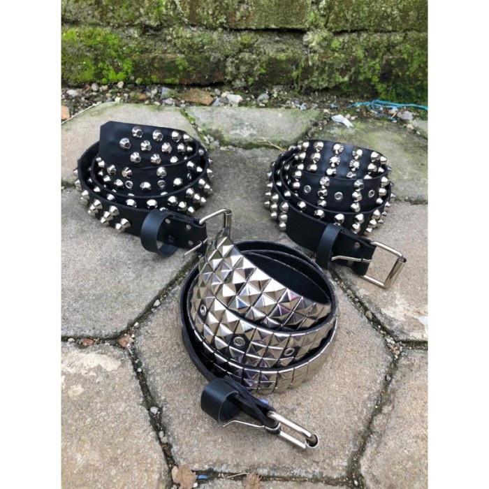 Terlaris Belt Spike Piramid Punk / Gesper Spike Punk / Sabuk Spike Punk Rock /