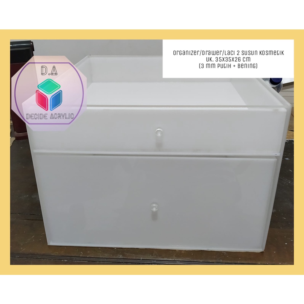 

Decide Acrylic Akrilik Organizer Rak Laci 2 Susun Custom Kosmetik Skincare Makeup Make Up Aksesoris Kertas Folder File Estetik Serbaguna