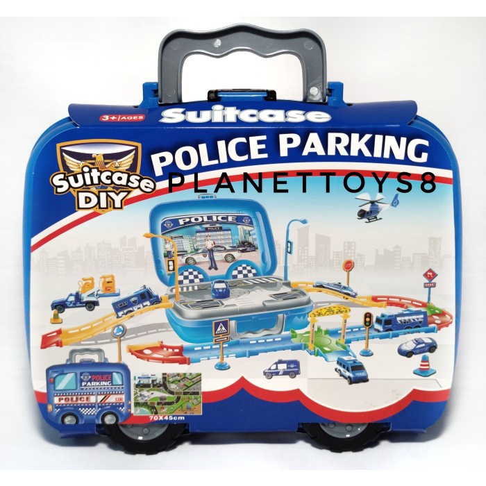 Terlaris Mainan Tempat Parkir Mobil Pemadam Polisi Parking Diy Suitcase