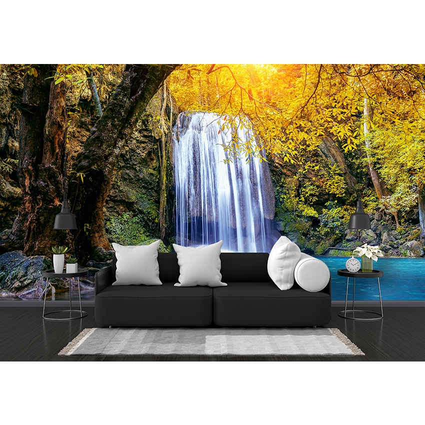 WALLPAPER DINDING CUSTOM MURAL AIR TERJUN WALL MURAL BAHAN TEBAL PREMIUM DARI KOREA