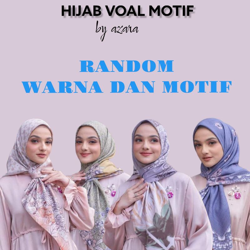 Paket 5 pcs hijab motif/paket usaha voal motif/segi empato motif/grosir hijab murah