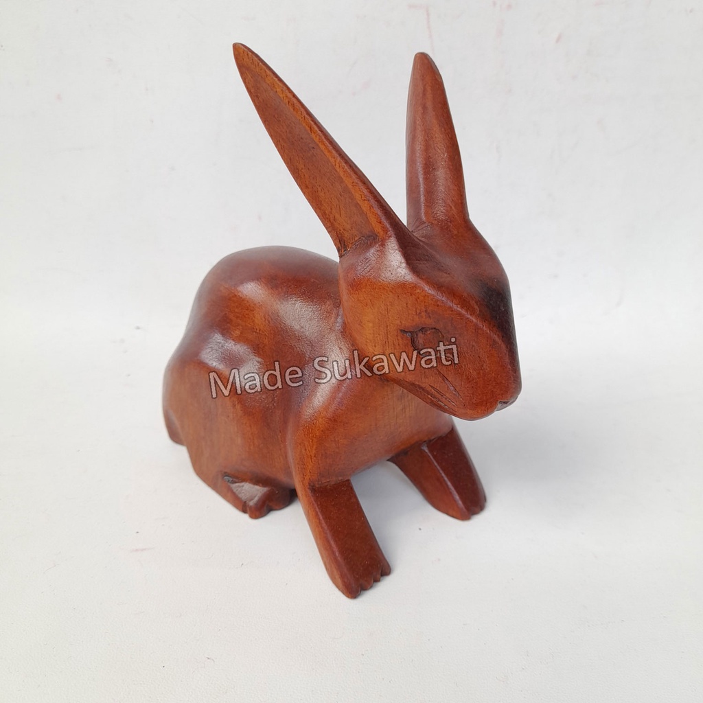 Kerajinan patung kayu mini 10cm Anjing kelinci gajah Babi handmade