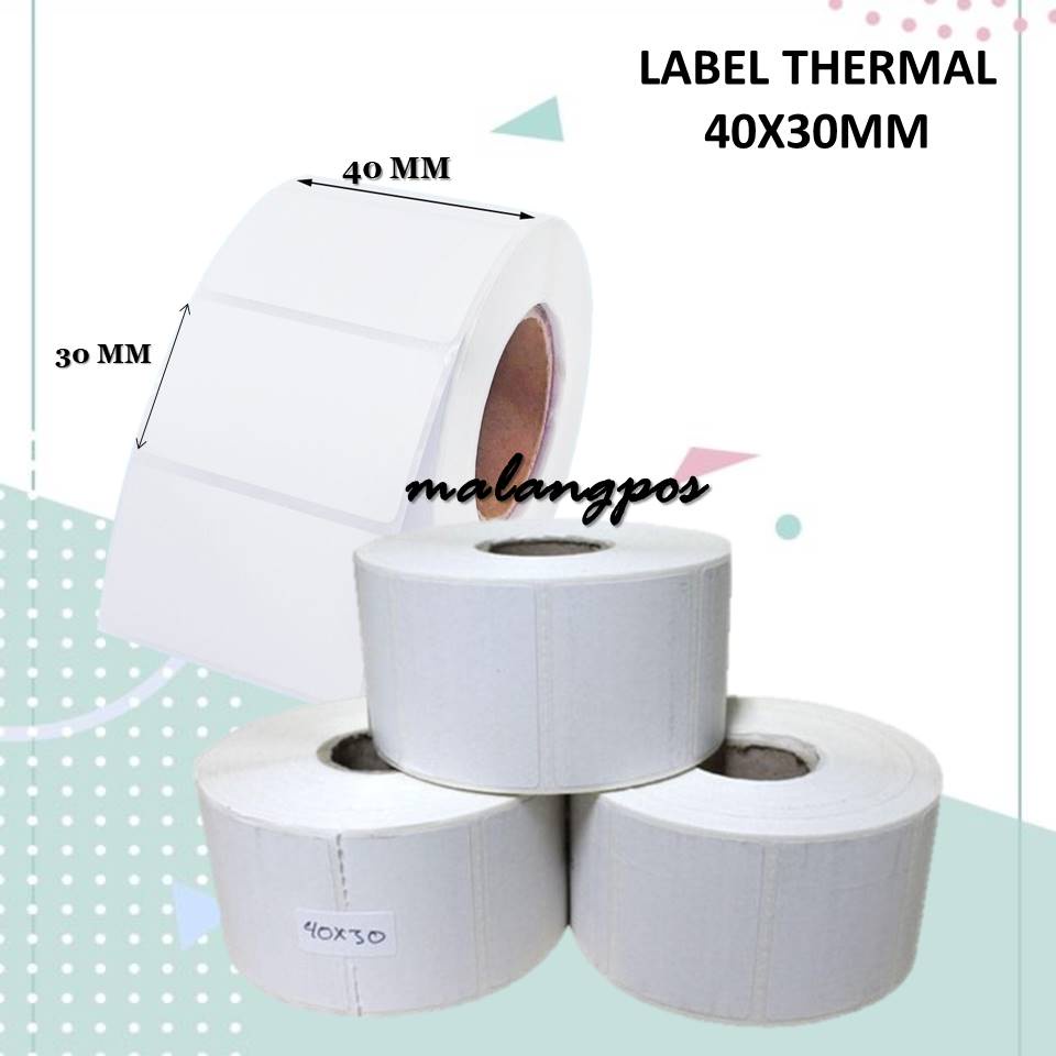 Thermal Label Sticker 40x30 1 Line isi 1000 Stiker Barcode Mixue 40x30 Core 1 Inch