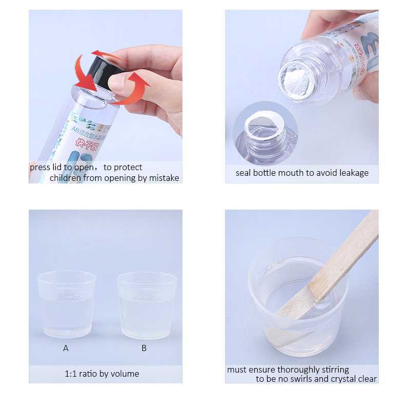 Lem Resin Epoxy Bening Rasio 1:1 AB Crystal DIY Handmade Jewelry Cairan Resin Hasil Karya Bening Mengkilap Tahan Lama