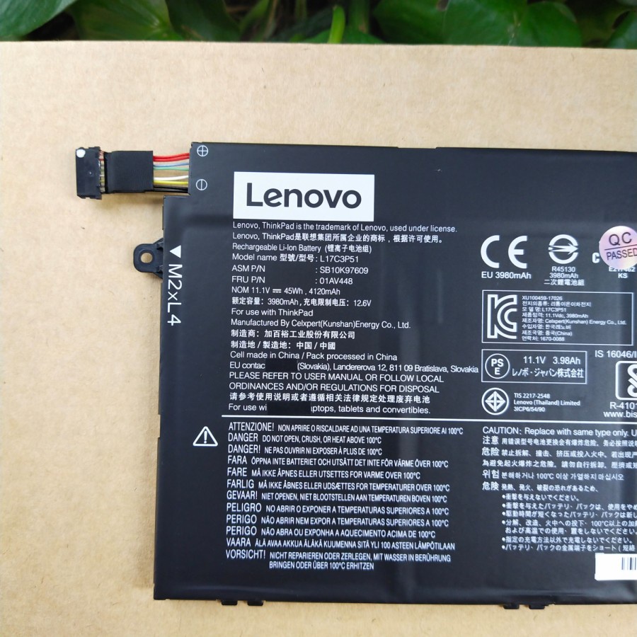 Original Baterai Lenovo ThinkPad E14 E15 E480 E485 E490 E495 L17L3P51 M2xL4