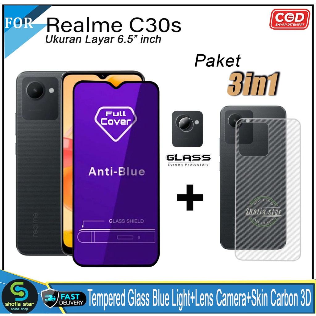 Promo 3in1 Tempered Glass Privacy Matte Realme C30S C11 C11 2021 C15 C3 Anti Gores Anti Spy Full Layar
