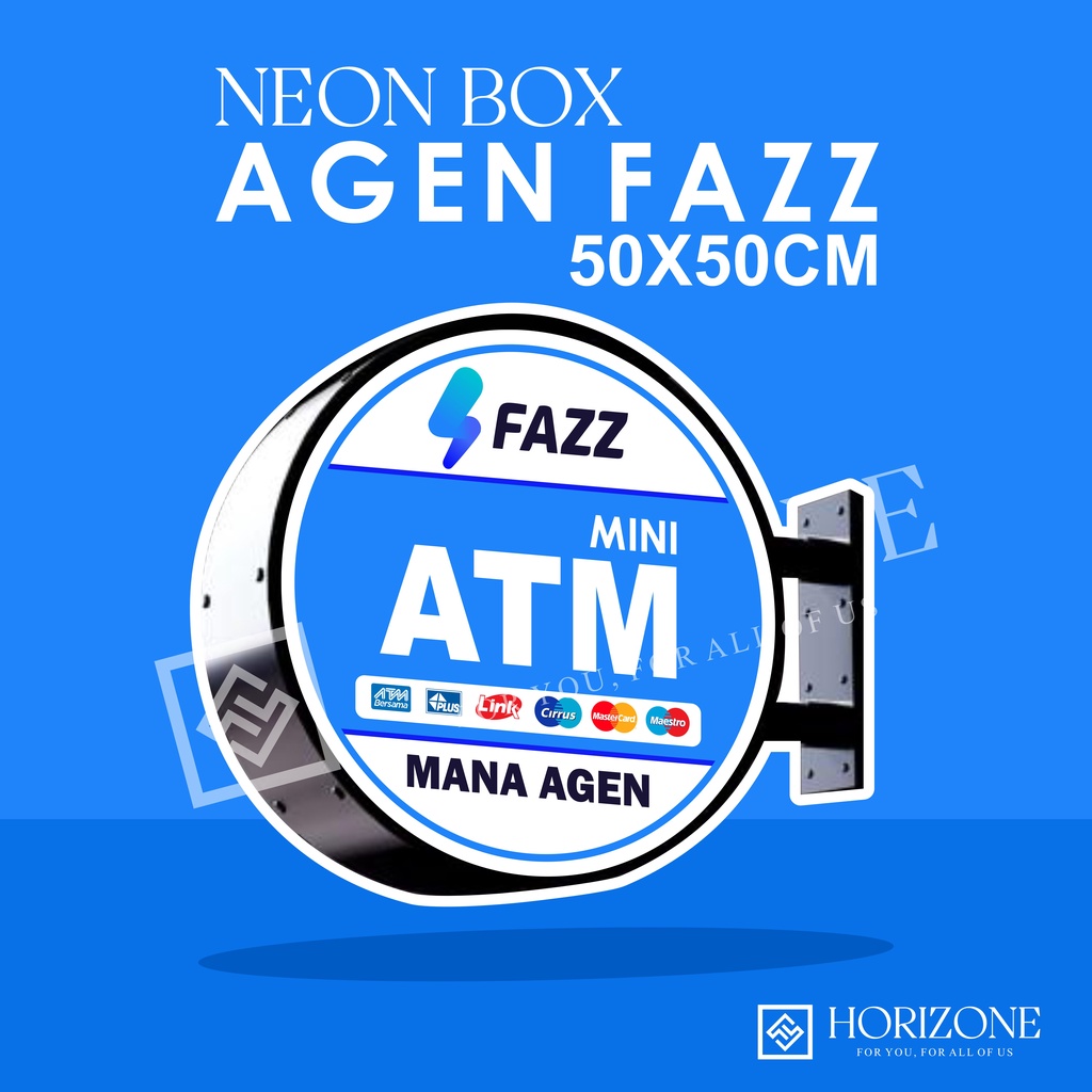 Neon Box Akrilik Agen FAZZ 50x50 Cm