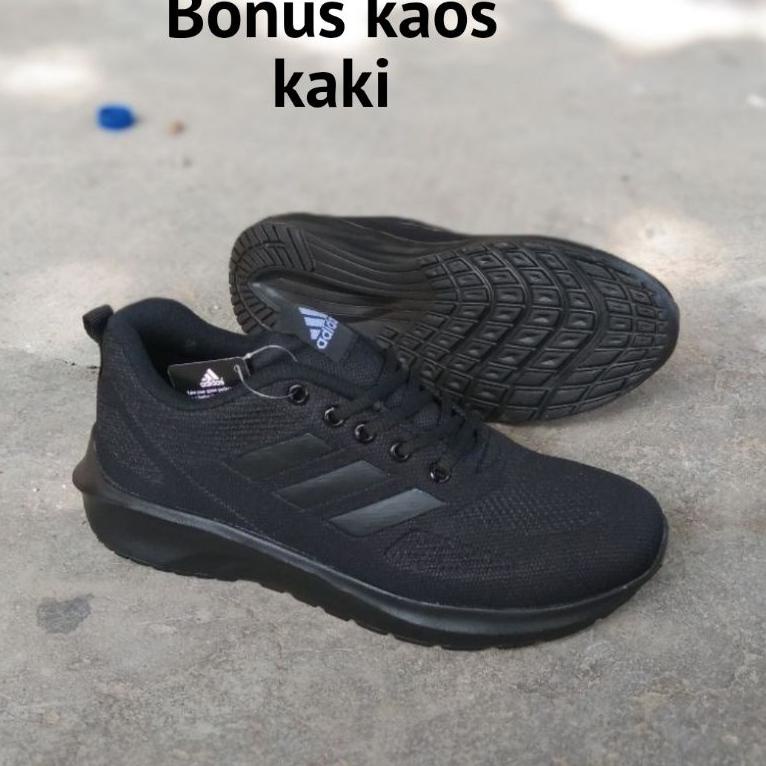 TERLARIS Sepatu Adidas Hitam Putih Sepatu Hitam Polos kasual Sneakers Sepatu sekolah Cewek Cowok
