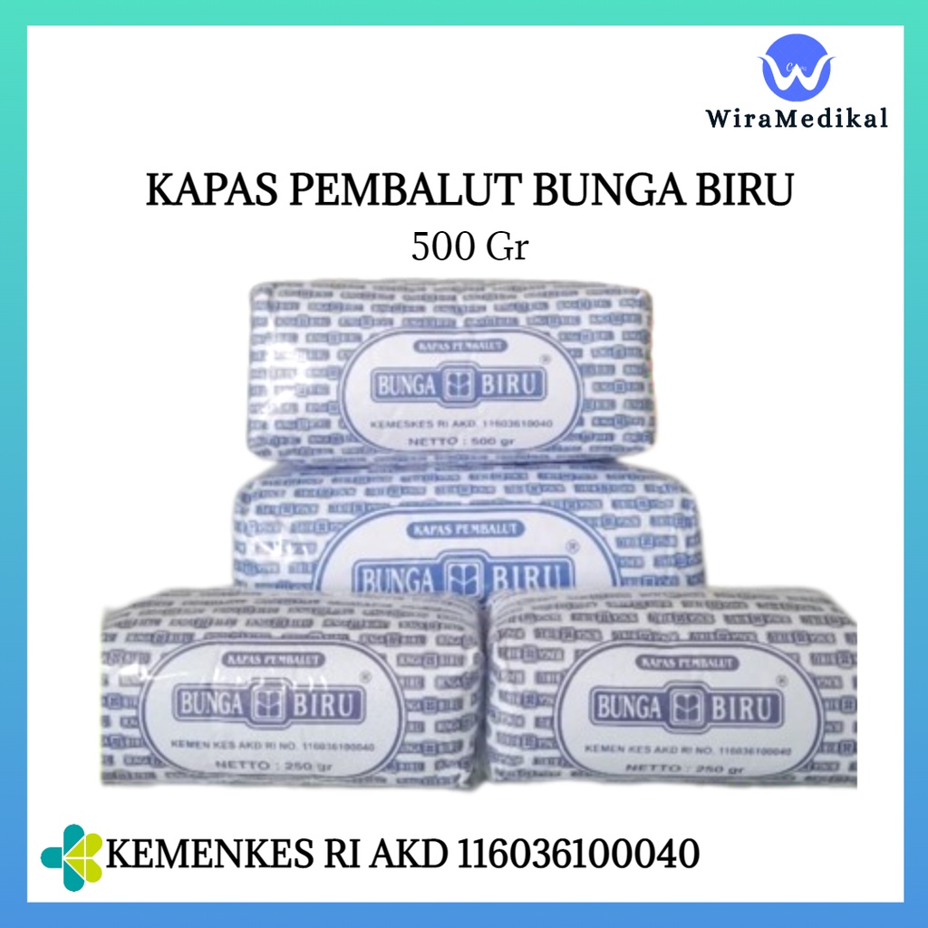 Kapas 500gr Bunga Biru / Kapas Bunga Biru