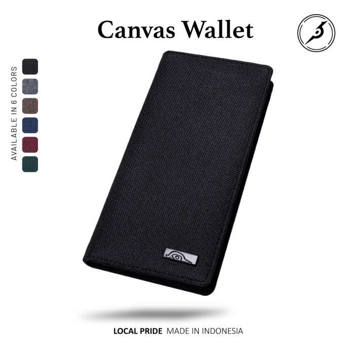 Dompet Panjang Pria Wanita Unisex Panjang Bahan Kulit Canvas Jeans Denim Jp09 Hitam G1H9 Dompet Keki