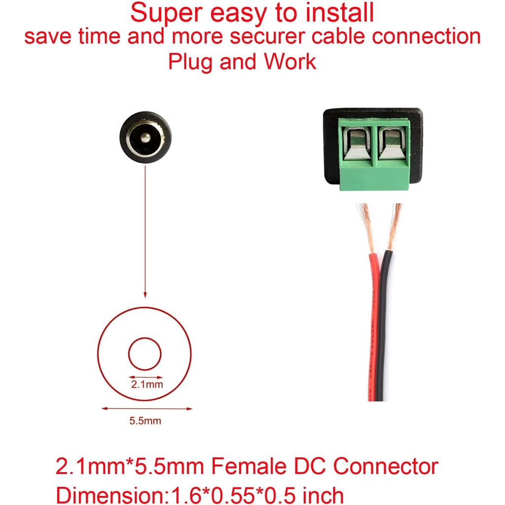 Jack DC / Jek DC Konektor DC 5.5mm power Adaptor CCTV Male  - Female