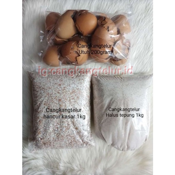 

Cangkang Kulit telur Halus Tepung/Kasar dan Utuh