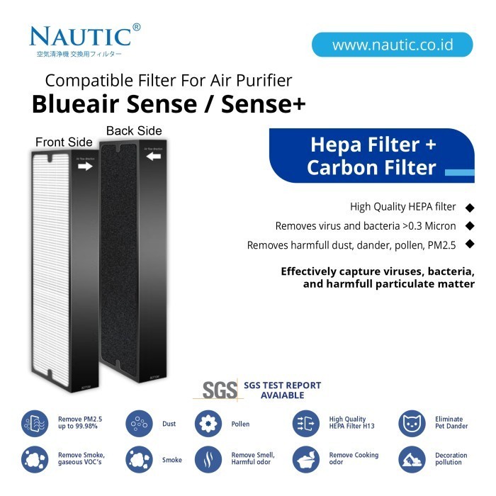HEPA Filter Blueair Sense / Sense + HEPA+CARBON FILTER Blue air Sense